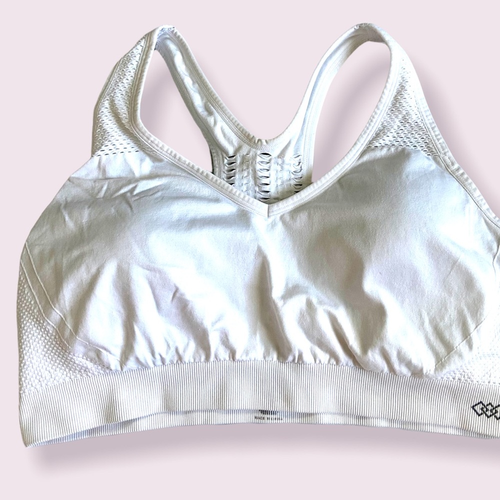 Full support white sports bra